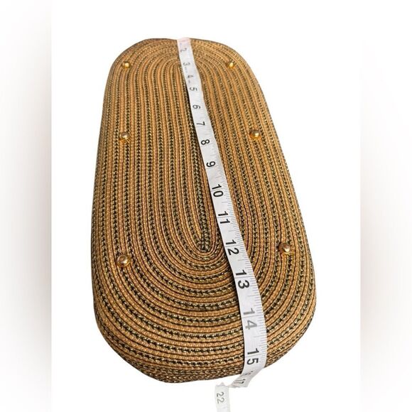 Eric Javits Gold-Tone Raffia Straw Tote Handbag - Picture 11 of 13